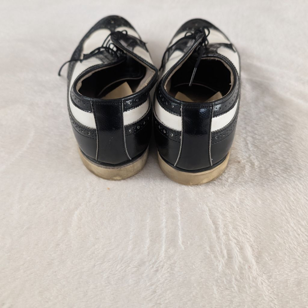 Hyde Vintage Black & White Wingtaill Bowling Oxfords Shoes - Size 8 - Picture 3 of 13